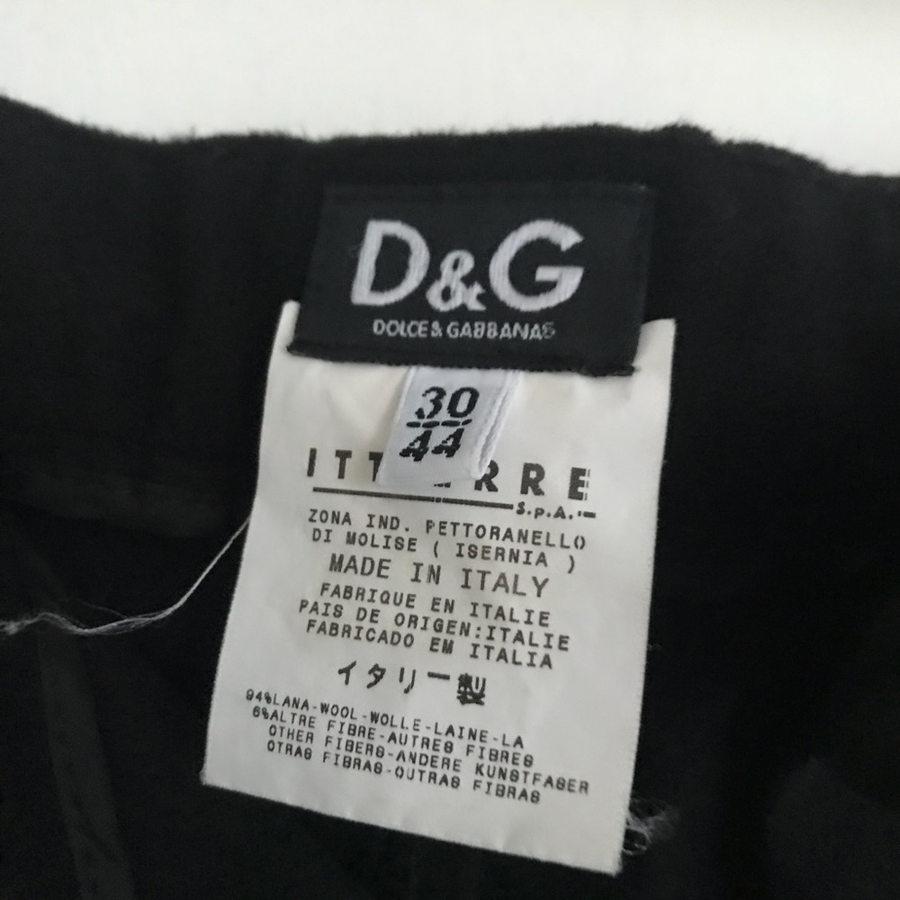 Black cotton / linen slacks, D&G authentic